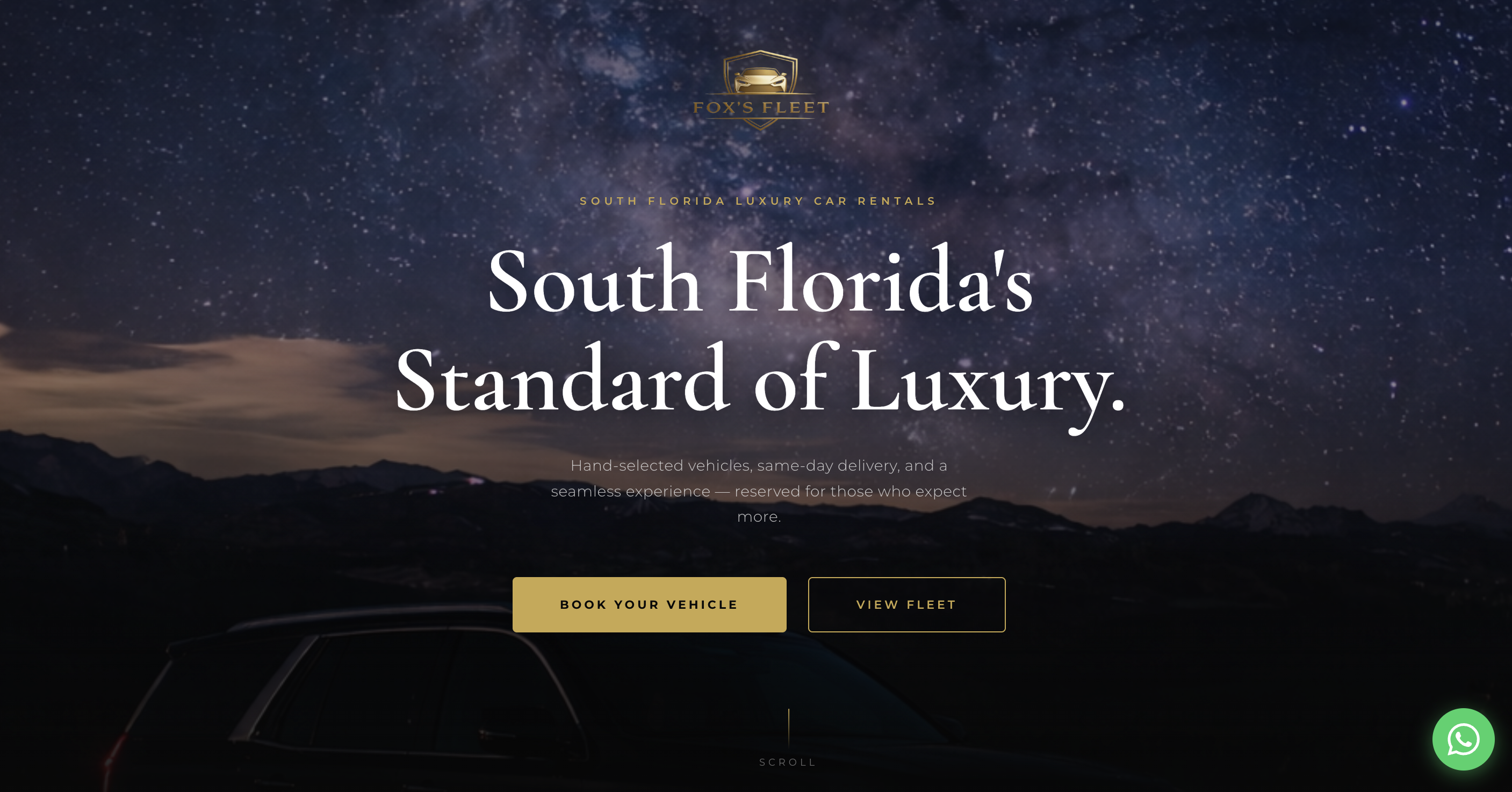 Fox's Fleet luxury car rental website — South Florida