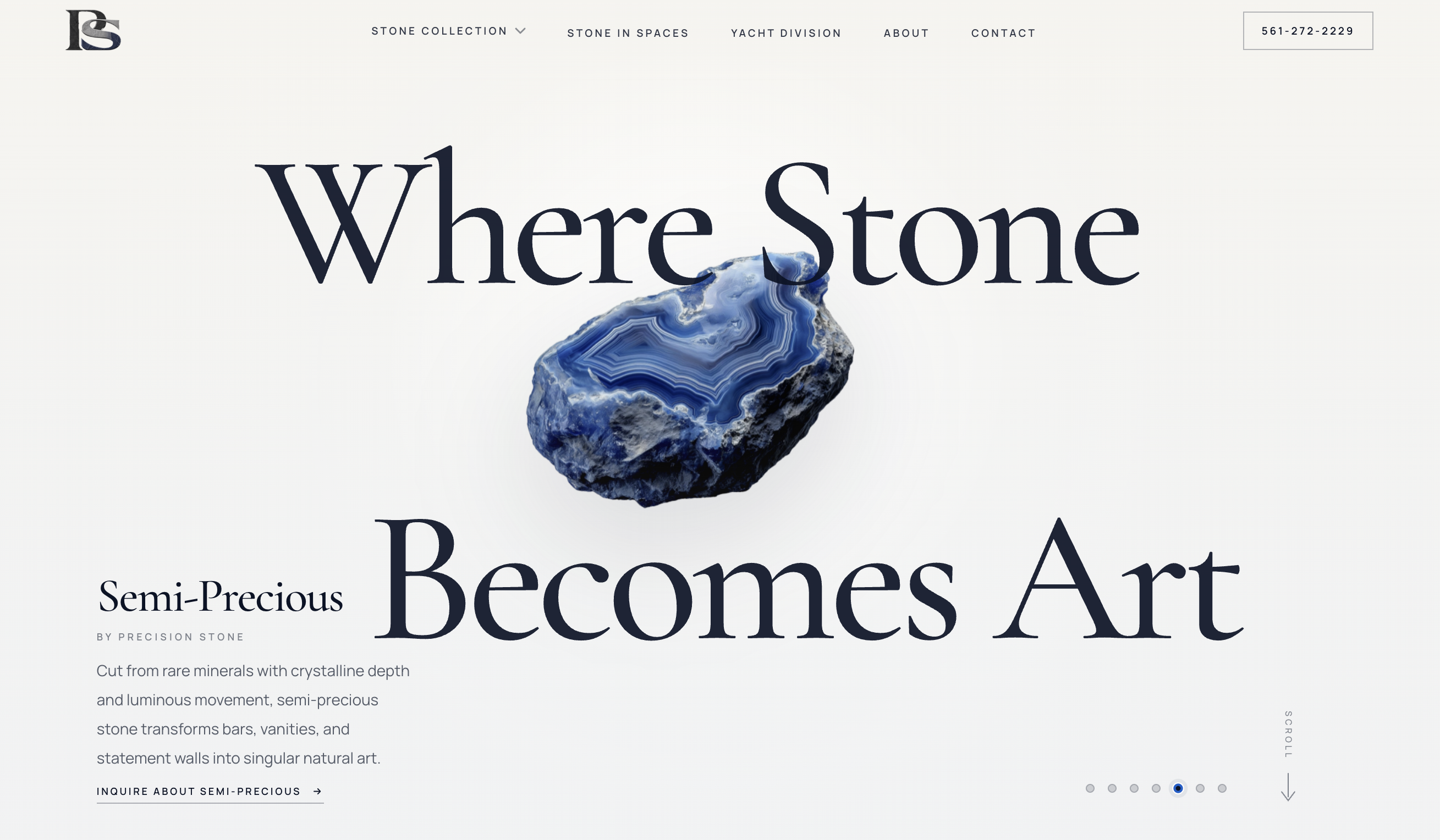 Precision Stone luxury natural stone fabricator website — South Florida